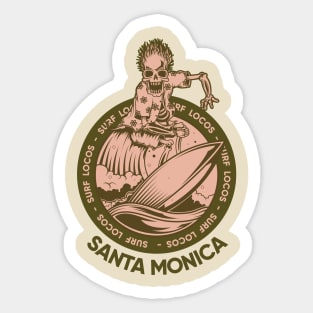 Surf Locos, Santa Monica Beach Sticker